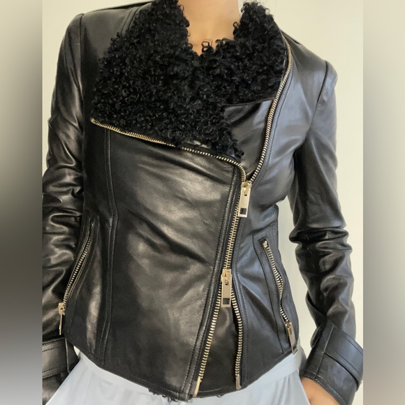 Burberry black leather jacket - Picture 3 of 9